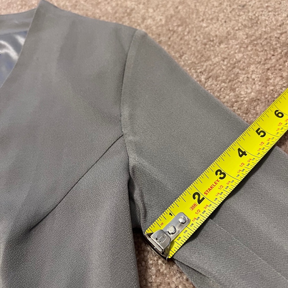 BCBGeneration Gray Open Front Draped Blazer Jacke… - image 10